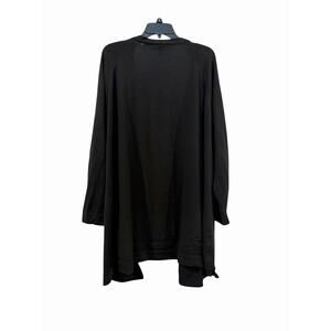 Eileen Fisher Draped Open Front Black Cardigan 3/4 Sleeves Women’s 3X Minimalist
